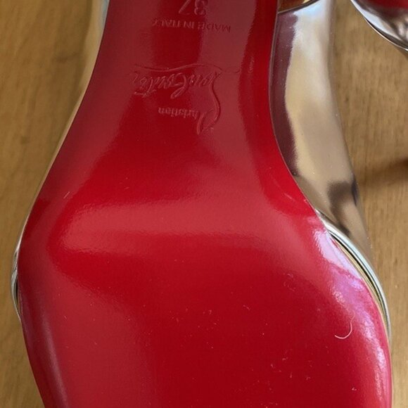 Christian Louboutin Eklectica 85 Gold Silver Specchio Patent Heel Pump - Picture 10 of 13